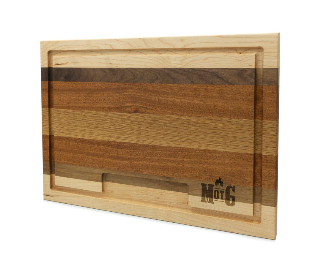 Cutting Boards 1″ x 12″ x 16″ with Juice Tray & Flame logo Marc's On